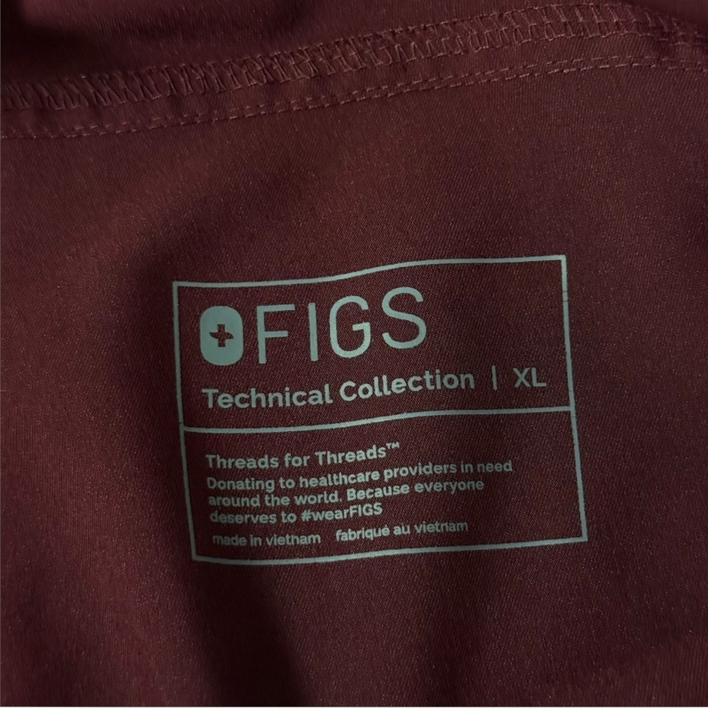 FIGS Technical Collection Kade Cargo Scrub Pants‎ Burgundy sz XL - Picture 10 of 10